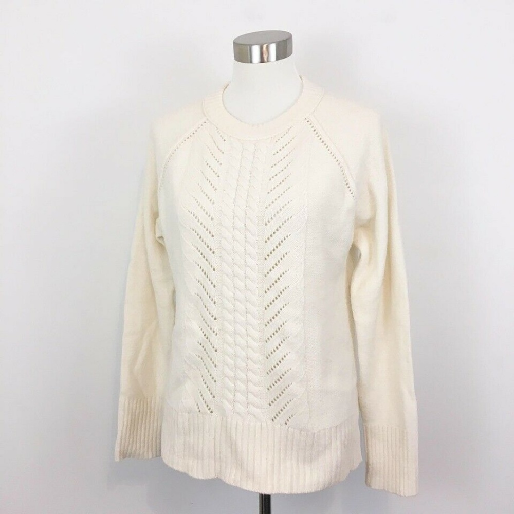 J. Crew Sweater 100% Wool Off-White Medium 236